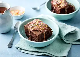 Chocolate sponge cake with sprinkles recipe